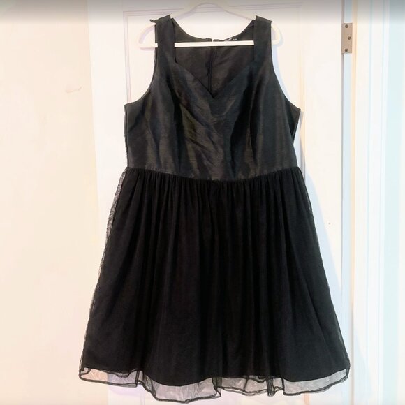 eShakti Tulle Sweetheart Bodice Black Dress 2X - Picture 1 of 1